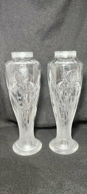Art Nouveau Cut Glass Vases, Spain, 1930s, Set Of 2