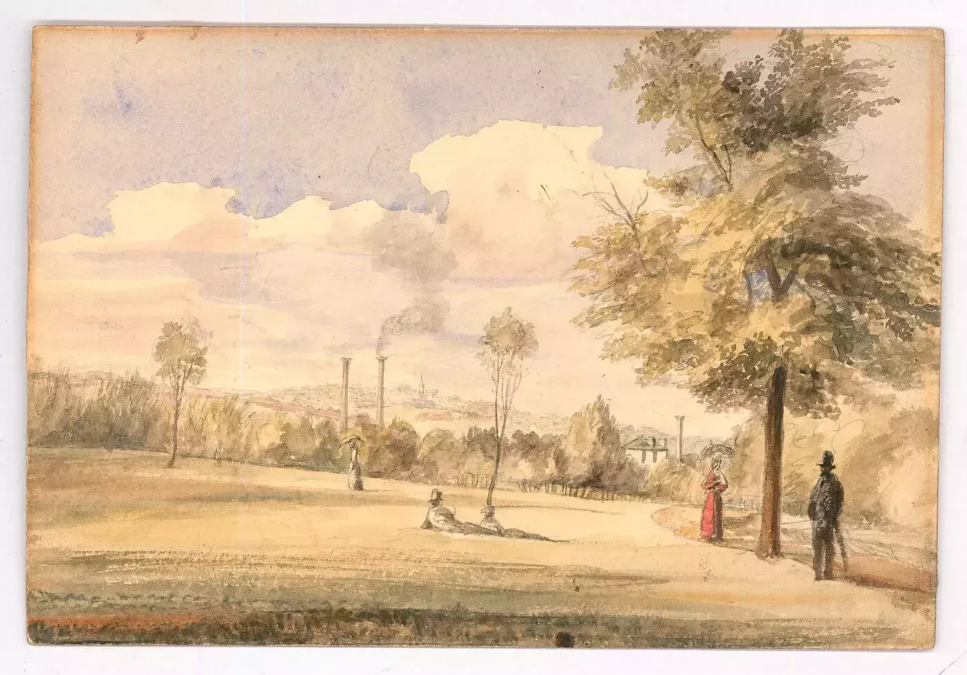 Early 19th Century Watercolour   Highgate Hill From Regent's Park photo furniture
