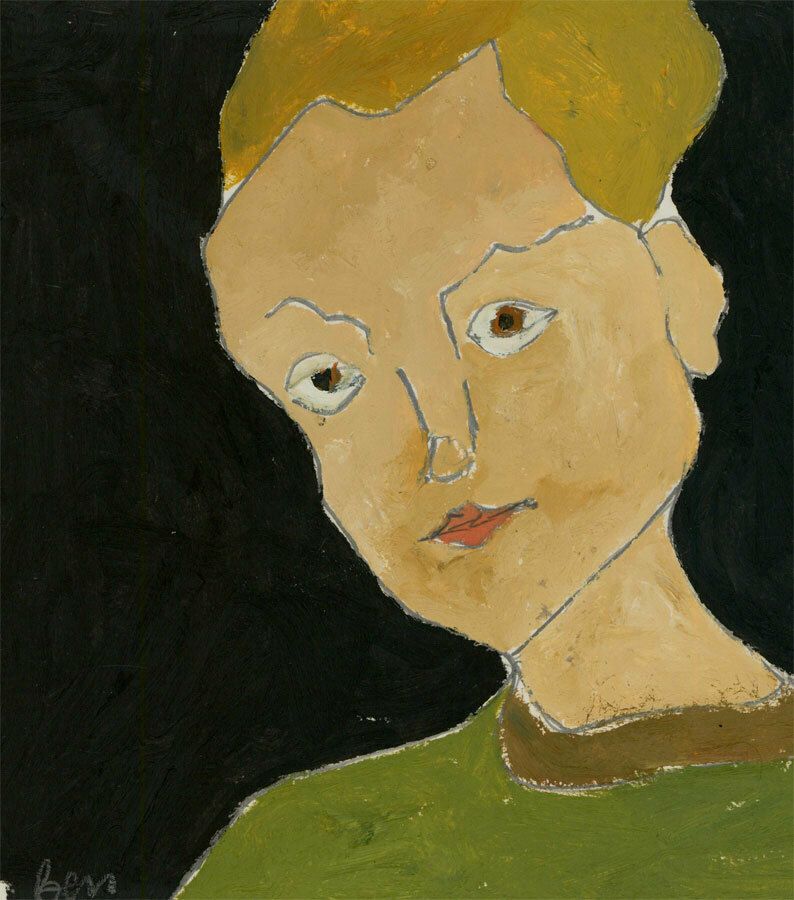 Ben Carrivick   Contemporary Oil, Woman In Olive Green