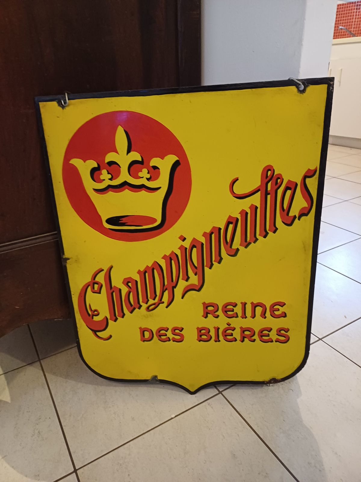 Champigneulles Queen Of Beers Enamel Sign