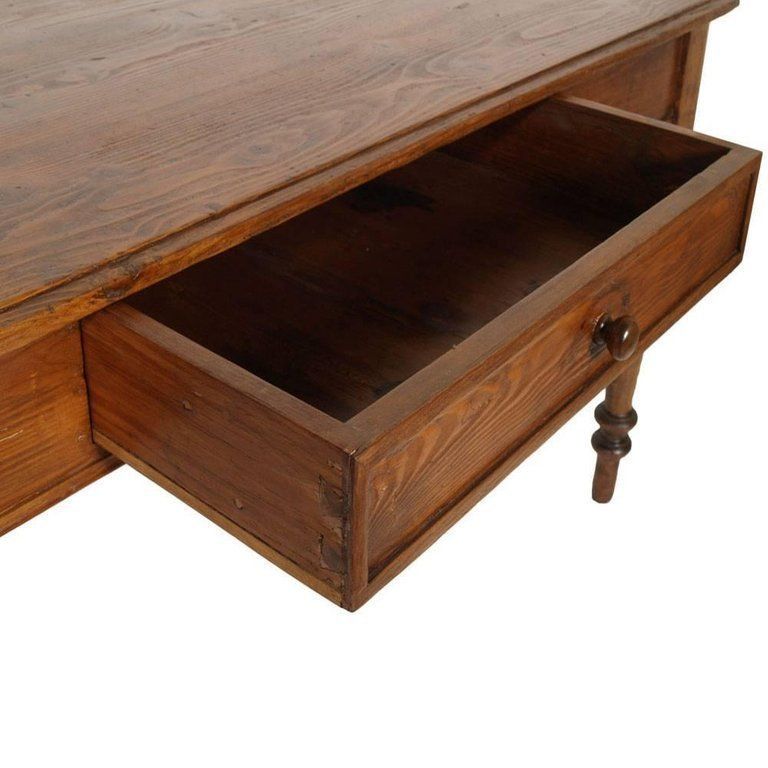 Mid 19th Century Italian Neoclassic Drawer Table Desk, Restored, Polished To Wax photo furniture