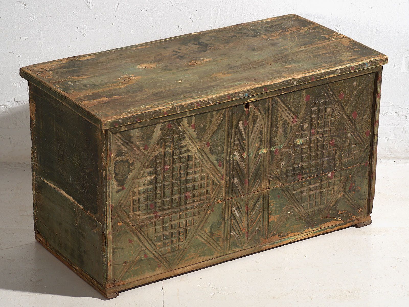 Antique Green Patina Antique Chest (C.1920) #58 photo furniture