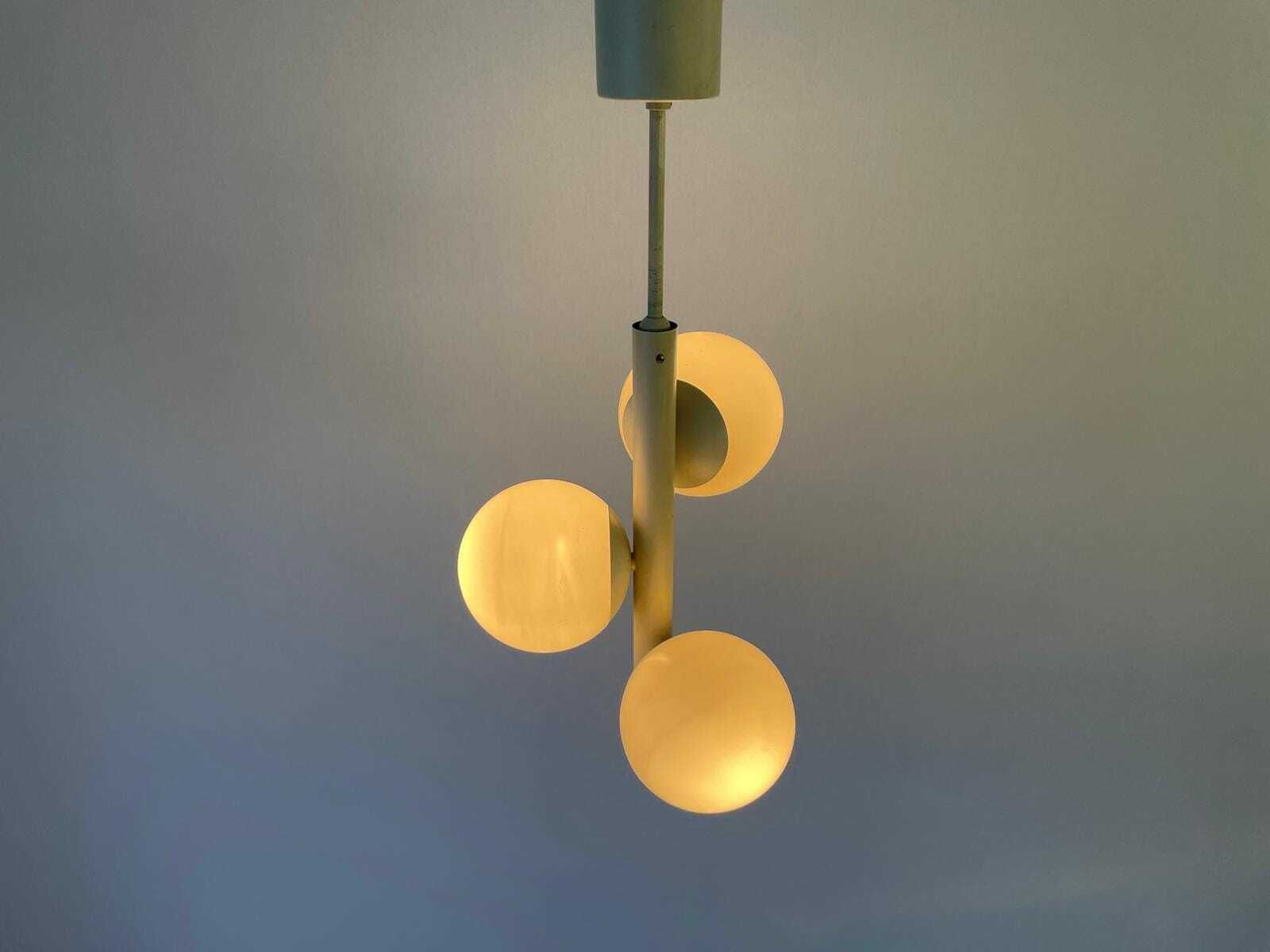 Triple Glass Shade And Gray Metal Body Atomic Ceiling Lamp By Kaiser Leuchten, 1970s, Germany photo furniture