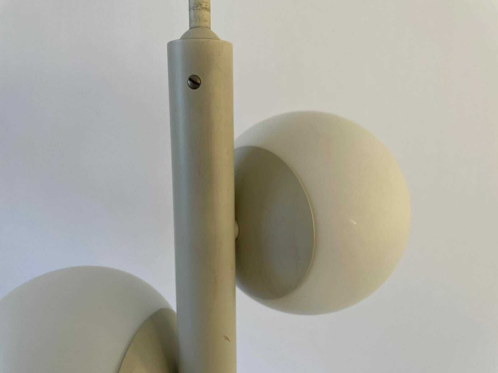 Triple Glass Shade And Gray Metal Body Atomic Ceiling Lamp By Kaiser Leuchten, 1970s, Germany photo vintage