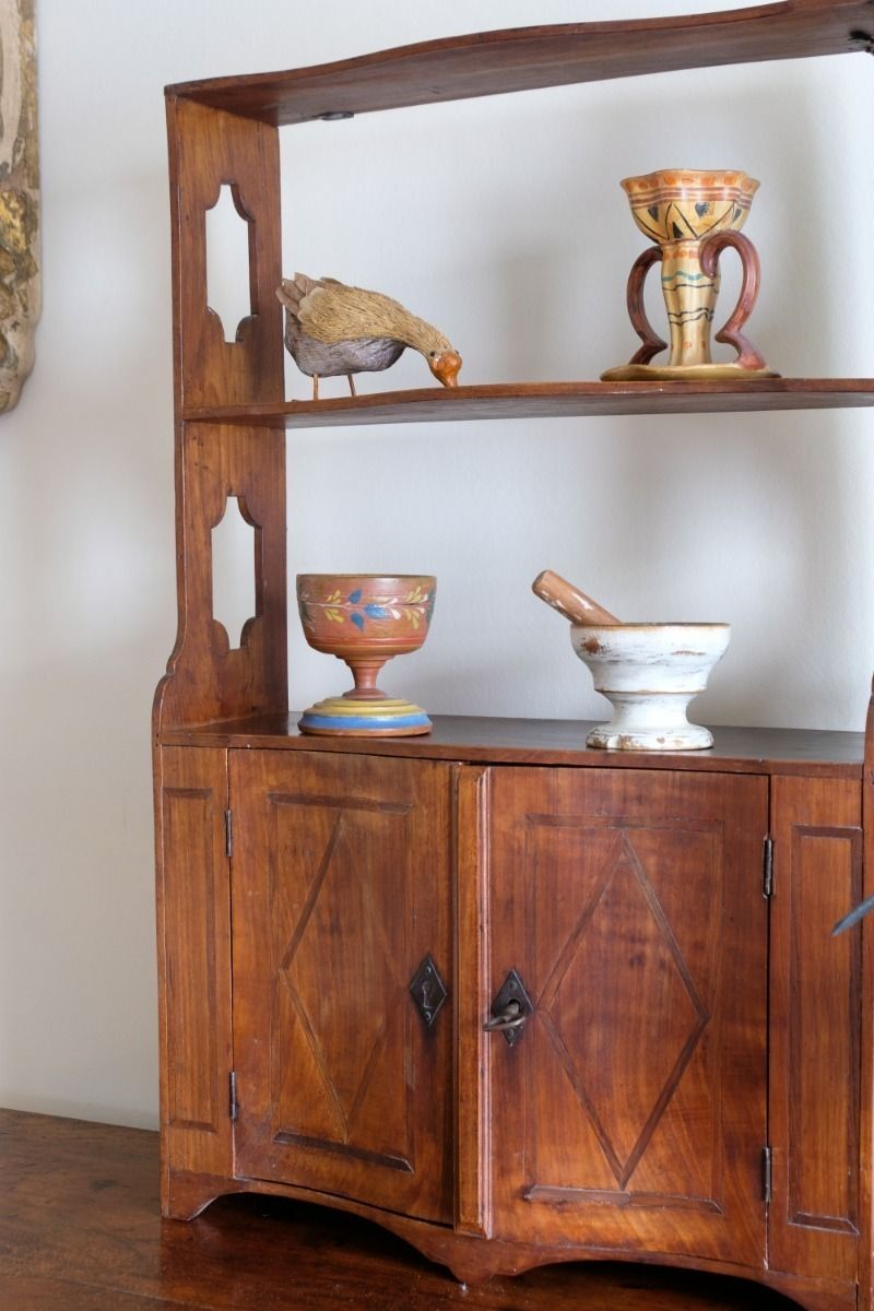 Furniture Early 19th Century Serpentine Inlaid Wall Cabinet photo