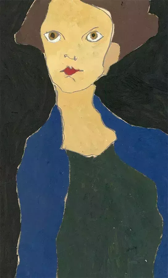 Ben Carrivick   Contemporary Oil, Woman With A Blue Scarf