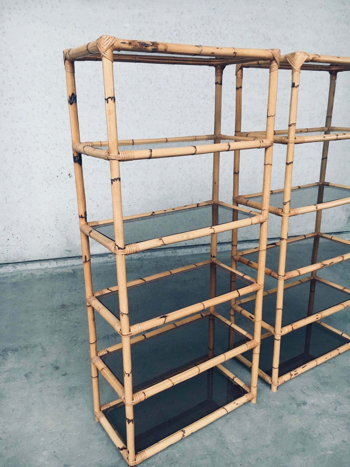 1850.0 Boho Style Design Bamboo Shelving Unit Set, Italië, Jaren 1960 photo
