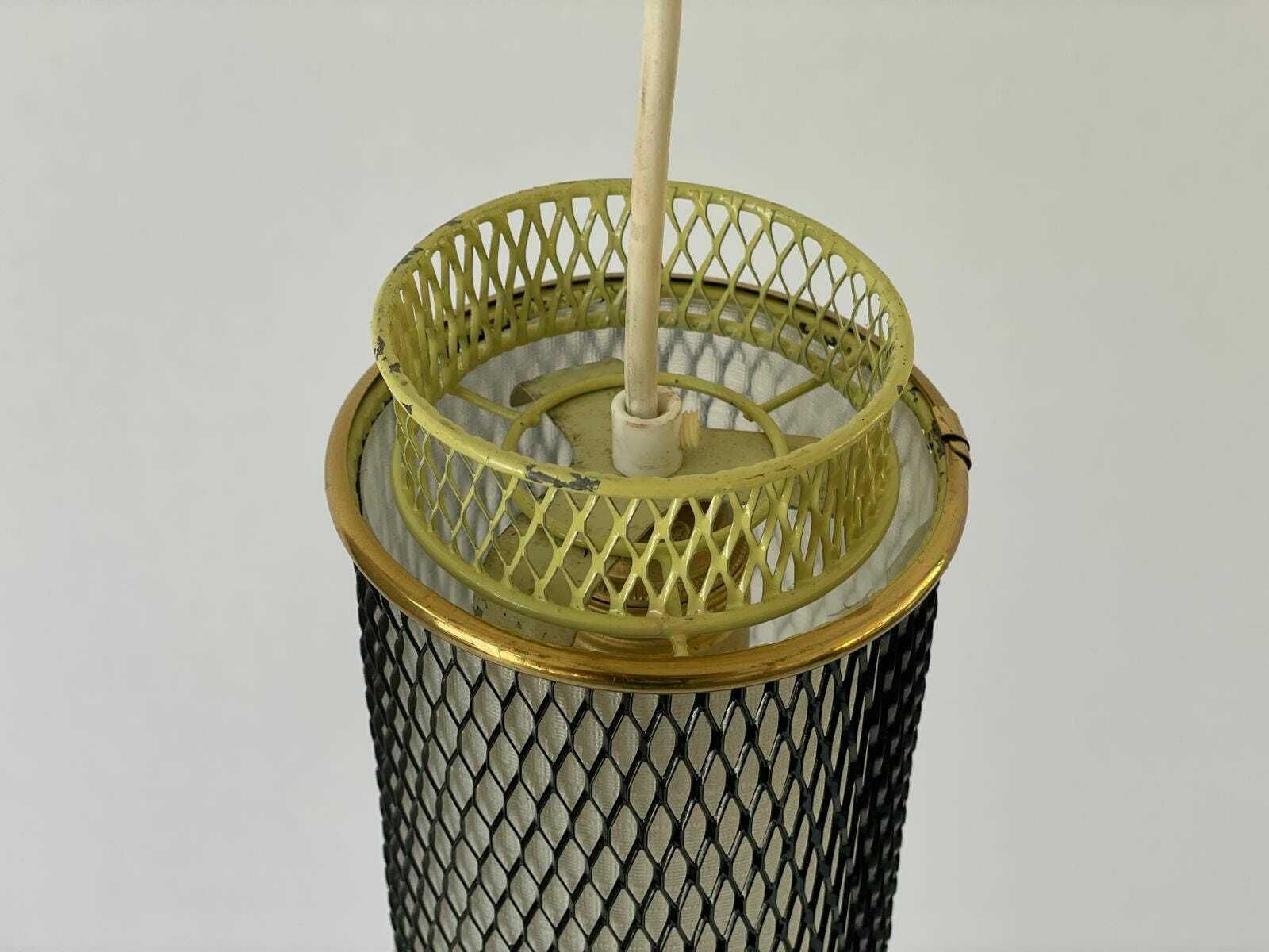 photo furniture 50s Cylindrical Design Small Black And Gold Metal Pendant Lamp, 5 Available