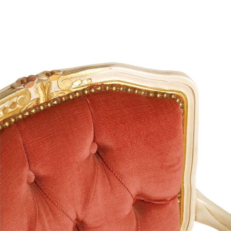 Early 20th Century Venetian Baroque Armchairs, Lacquered Red Velvet Upholstered photo Furniture