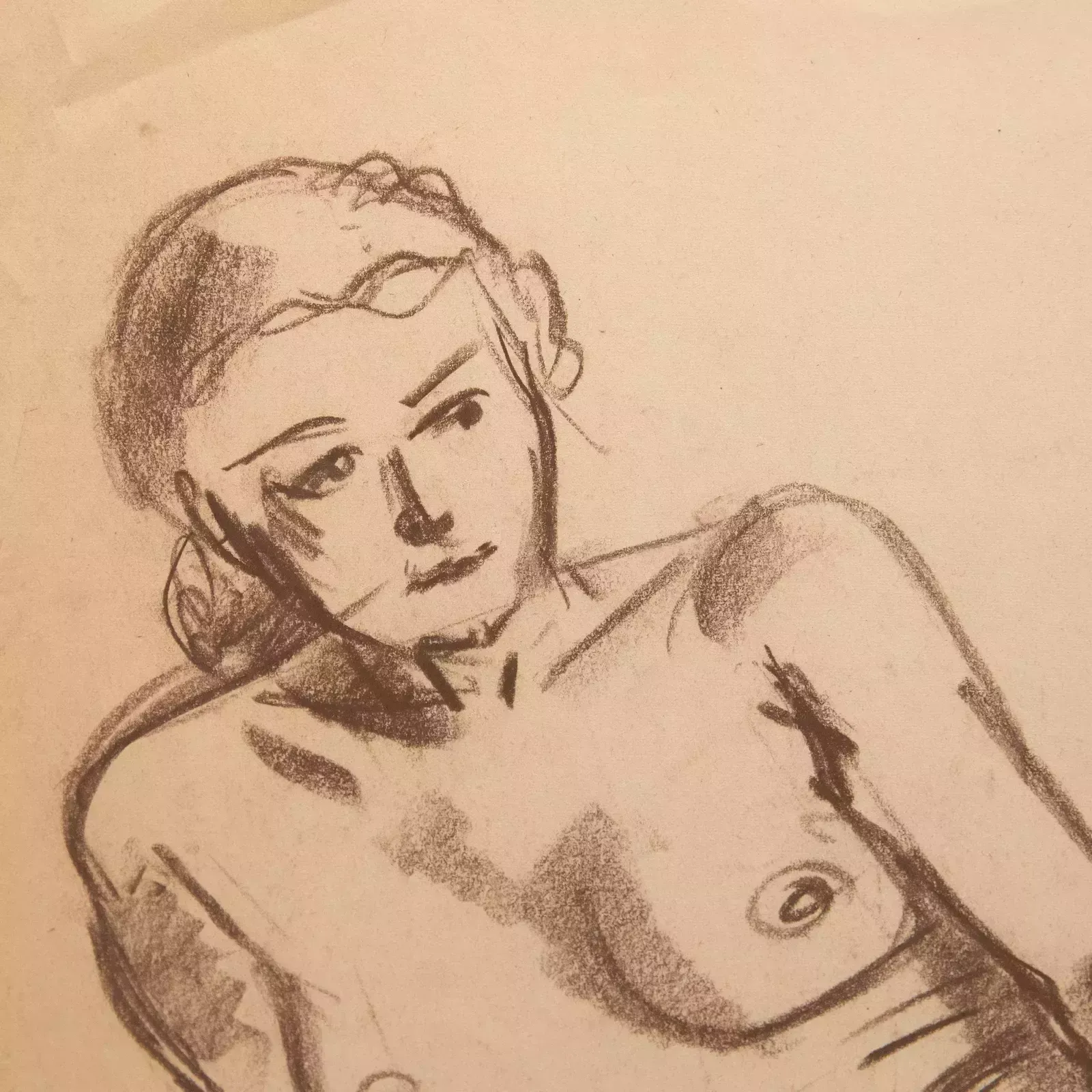 Georges Pacouil (1903 1996)   Mid 20th Century Pastel, Horizontal Pose II photo for sale