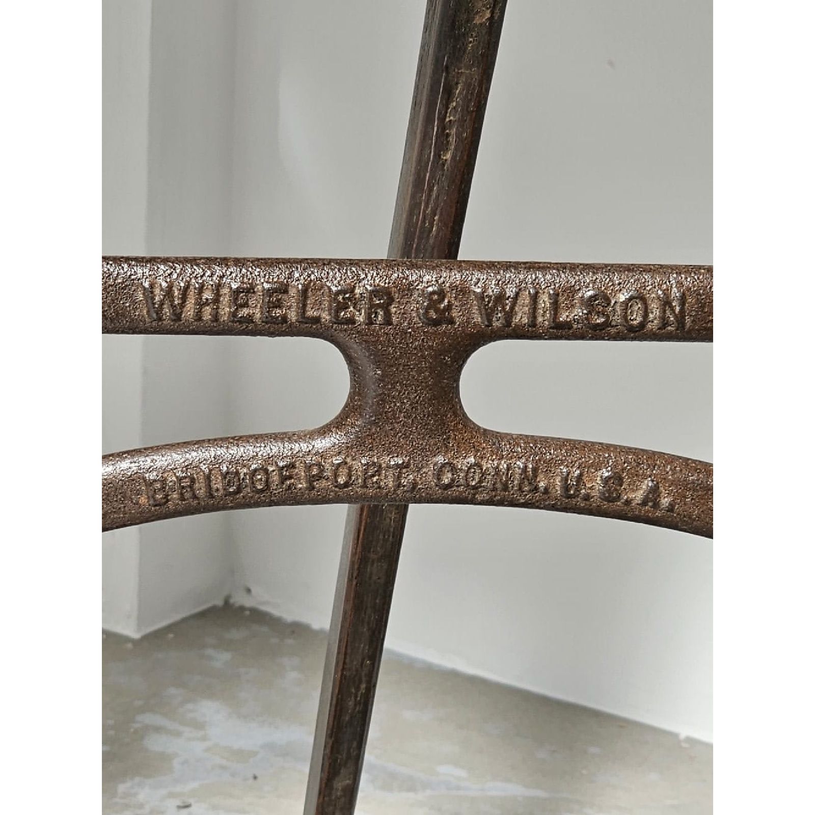 Upcycled Wheeler & Wilson Sewing Machine Table – 1800s Cast Iron Base With Reclaimed Teak Top photo furniture