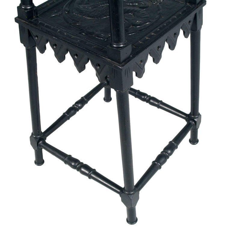 Antique Art Nouveau Hand Carved Walnut Pedestal By Bonciani, Cascina, Tuscany photo 2746.6