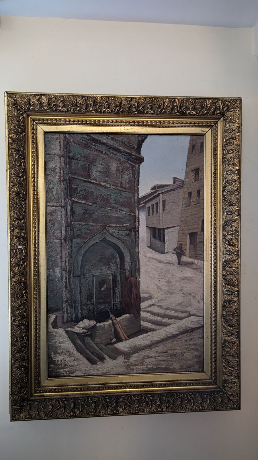 Antique French Orientalist Oil Painting On Canvas 1900 Signed Ferry photo for sale