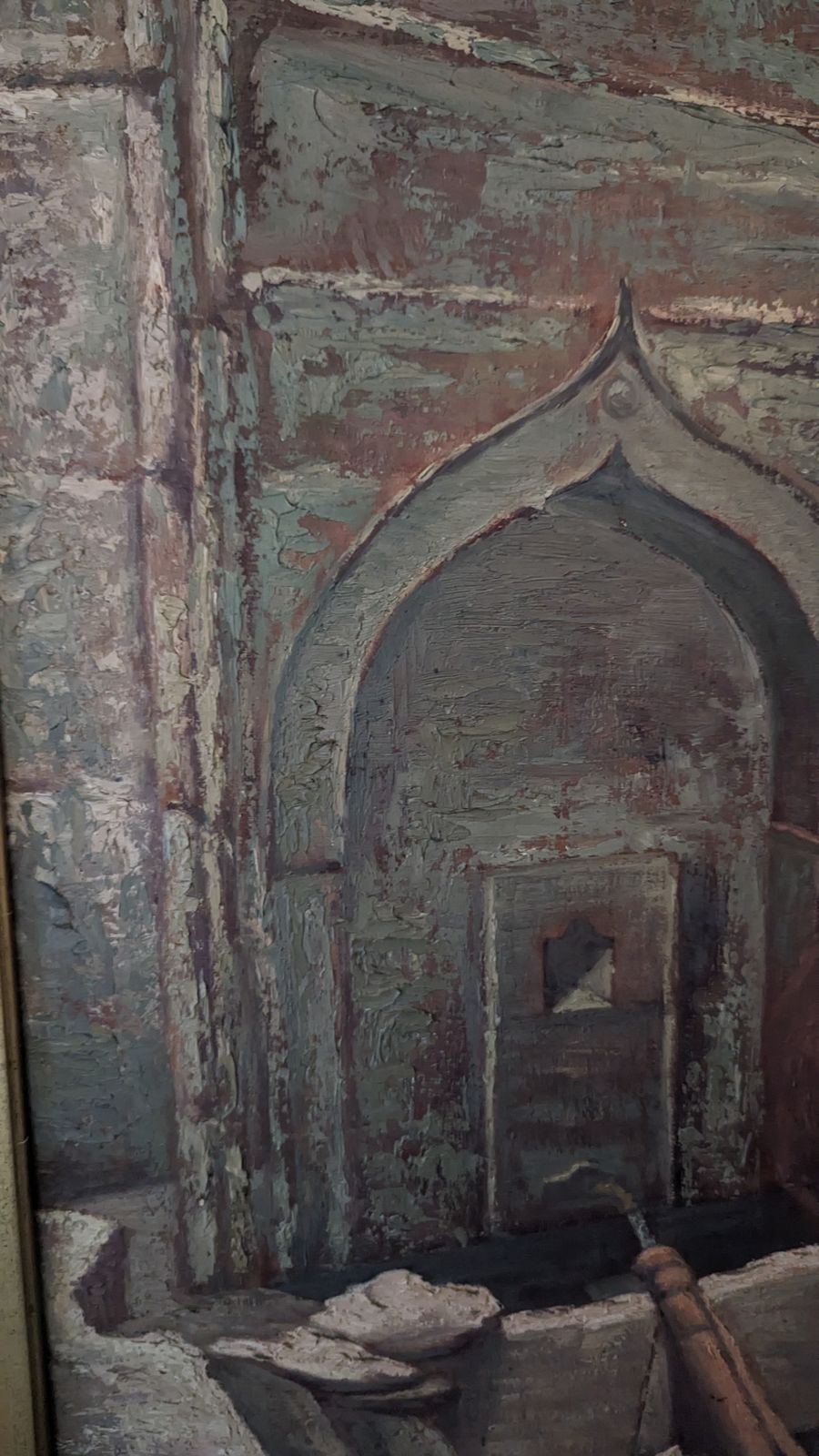 Antique French Orientalist Oil Painting On Canvas 1900 Signed Ferry photo vintage