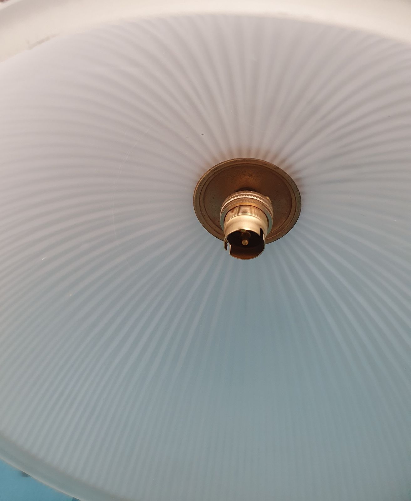 Early 20th Century Reeded Glass Shade 12" photo buy