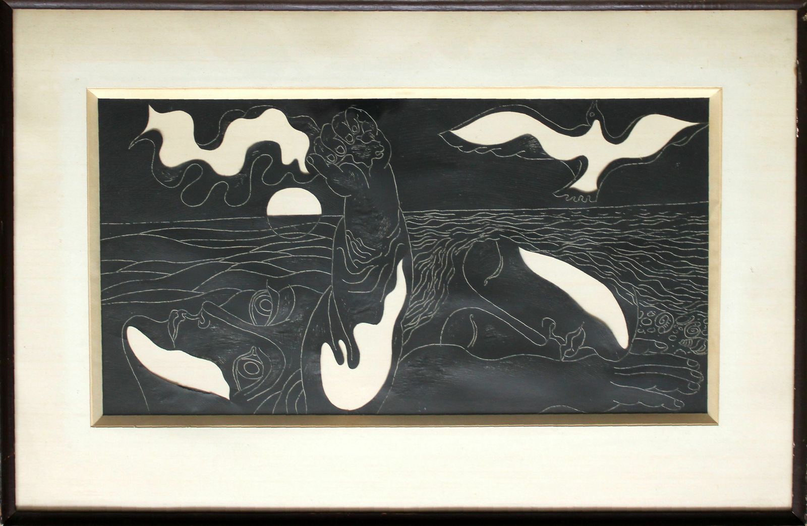 Simon Shegelman (1933, Russian). The Sea Of Hopes. Paper, Mixed Media, 28x54 Cm photo for sale
