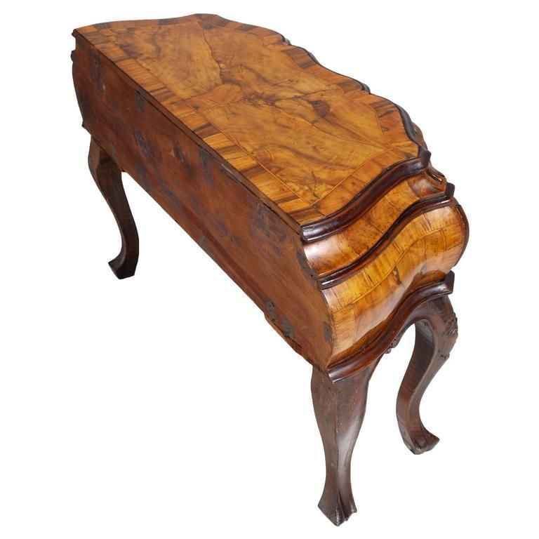 1890s Venetian Baroque Cabinet Chest Of Drawers Console Handcarved Walnut Burl photo buy