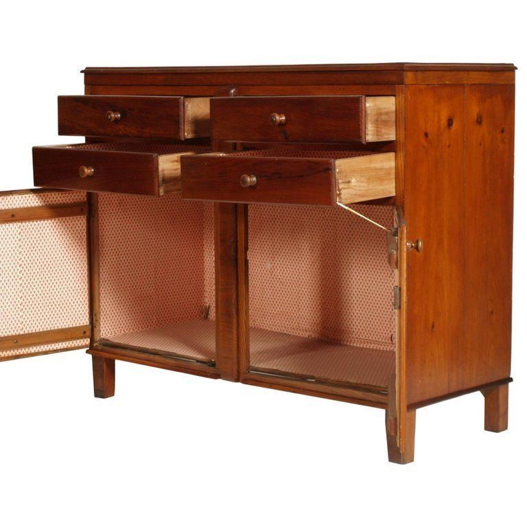 19th Century Italy Country Sideboard, Solid Walnut And Oak Restored Wax Polished photo for sale