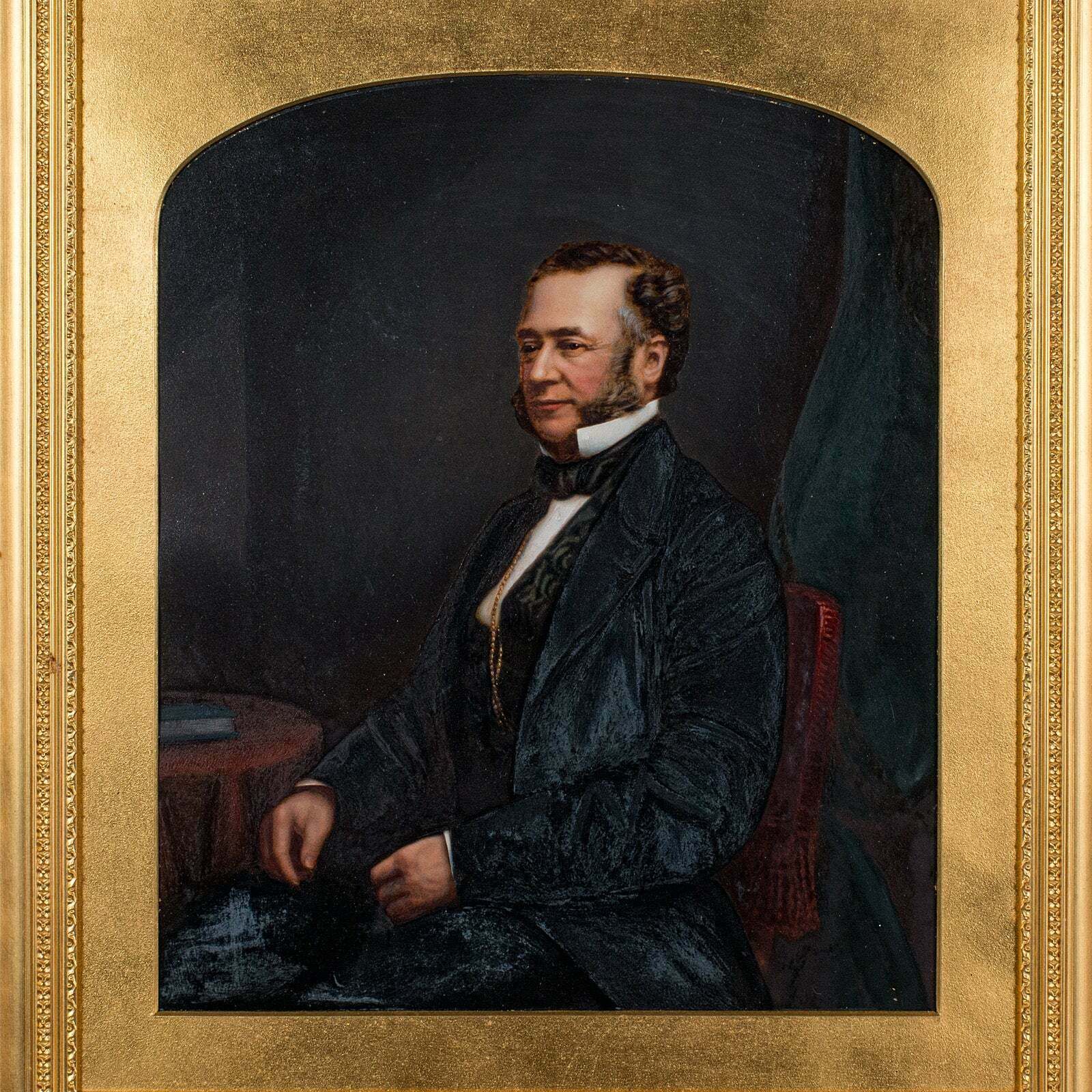 Antique Gentleman's Portrait, English School, Framed, Painting, Art, Edwardian photo Art