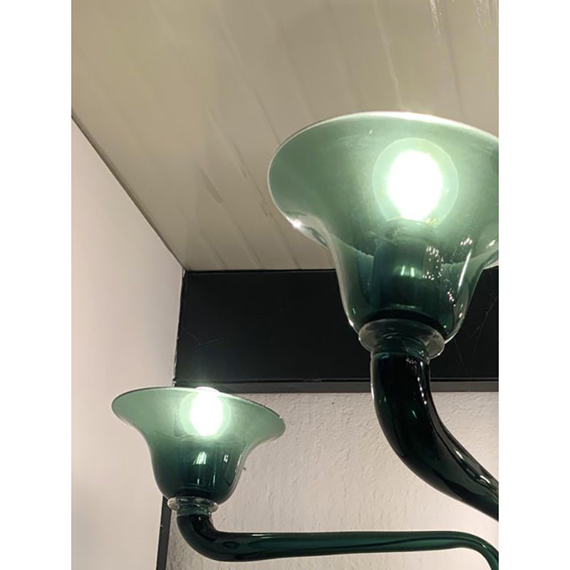 Contemporary Translucent Green Bottle Murano Style Glass Chandelier photo 4800.0