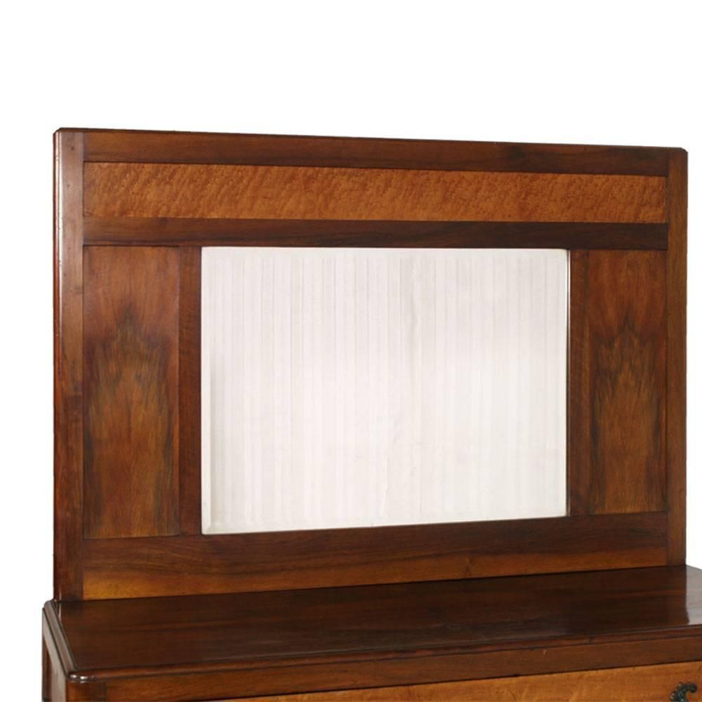 Art Deco 1920s Commode Dresser Mirrored, Solid Walnut And Burl Walnut, Sanitized And Wax Polished photo 5500.0