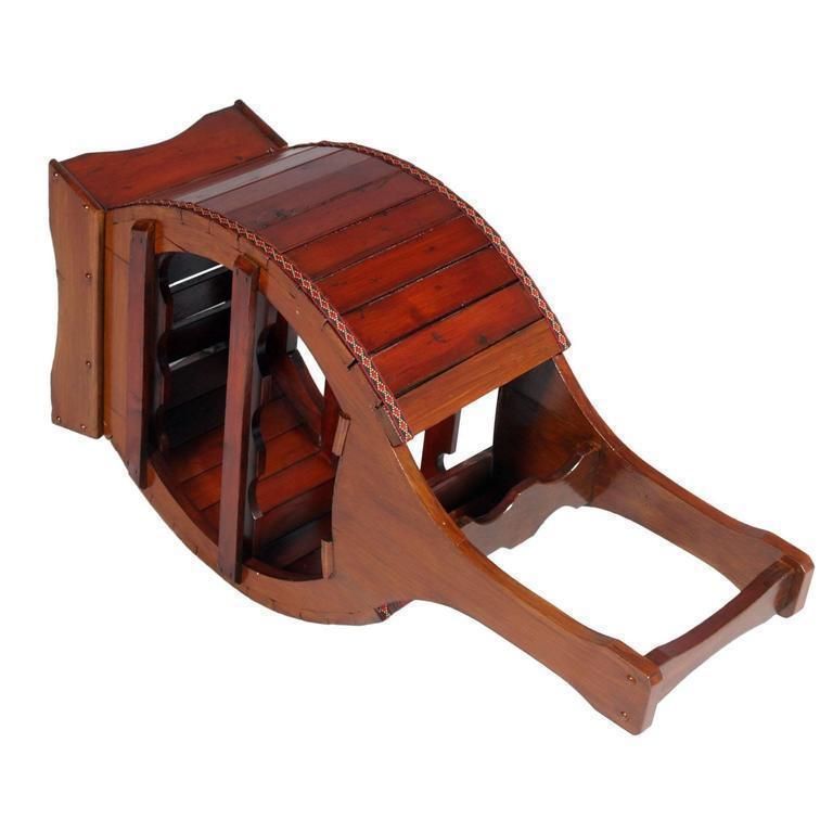 1940s Vintage Italian Wood Wine Bottle Holder In Durmast Restored And Polished photo furniture