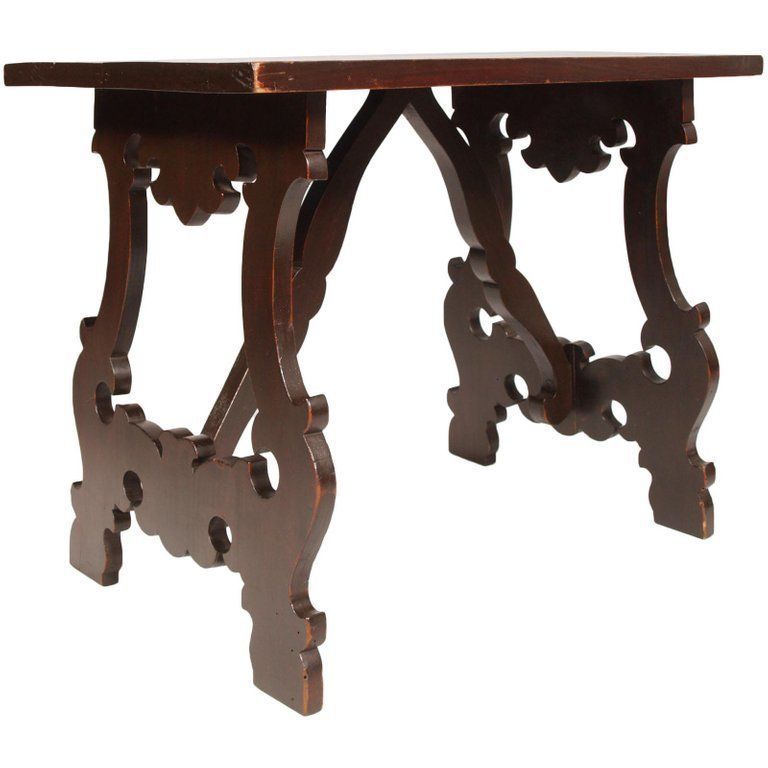 18th Century Renaissance Florentine 'Fratino' Coffee Side Table Lyre Legs Walnut photo furniture