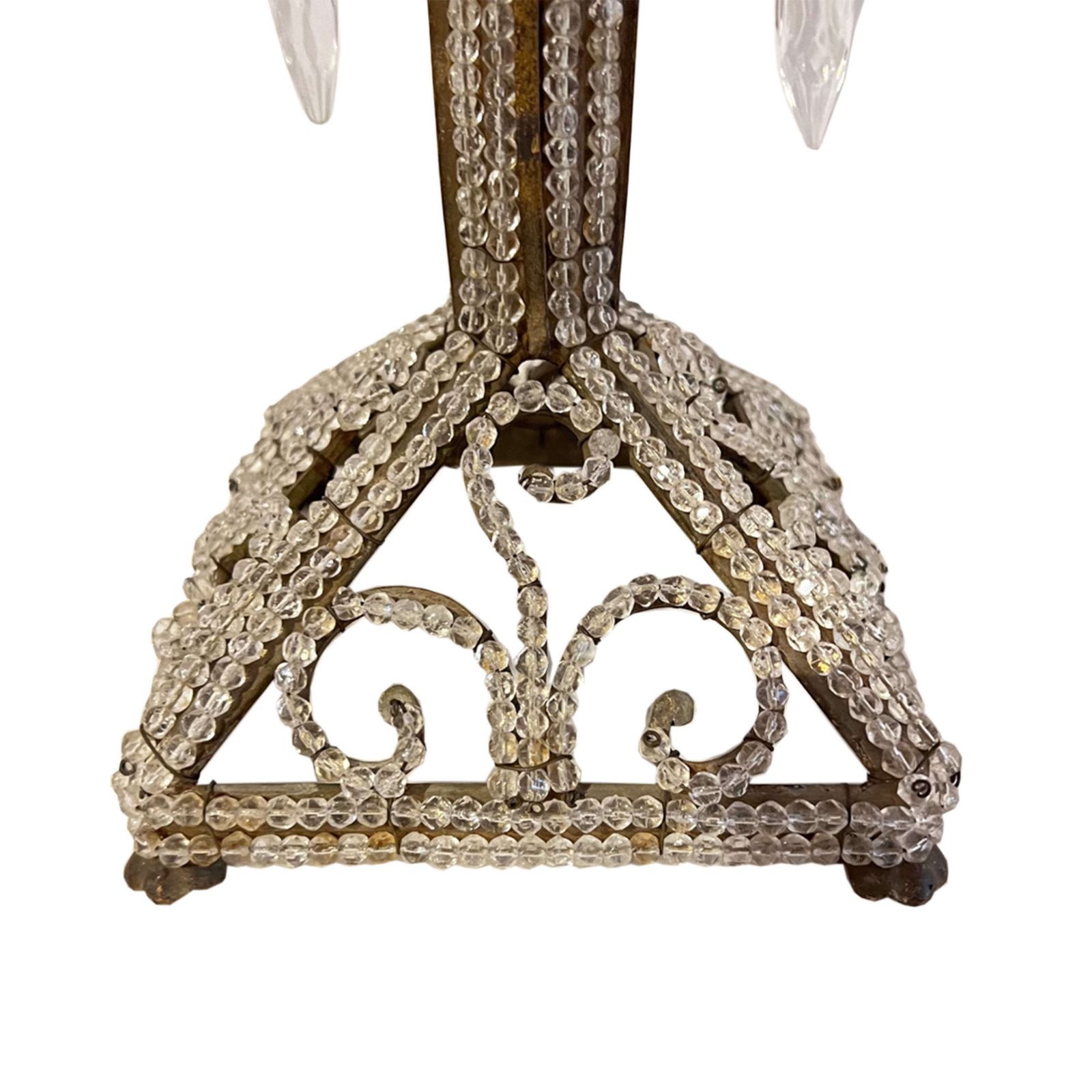 Pair Of 1920s Beaded Italian Candlesticks Converted To Lamps photo for sale