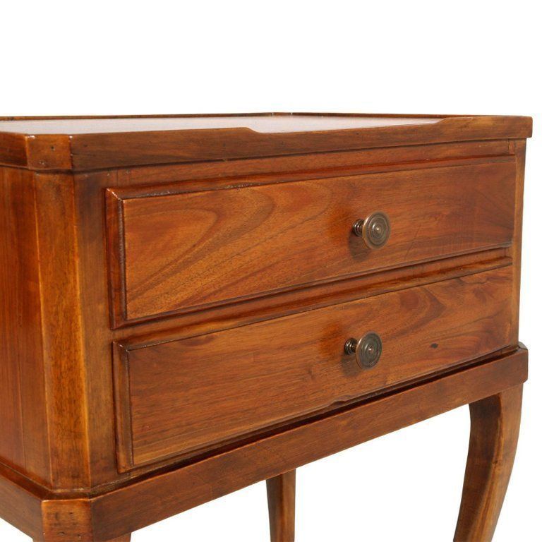 Early 20th Century French Louis XVI Table, Cabinet Nightstand In Walnut Polished photo for sale