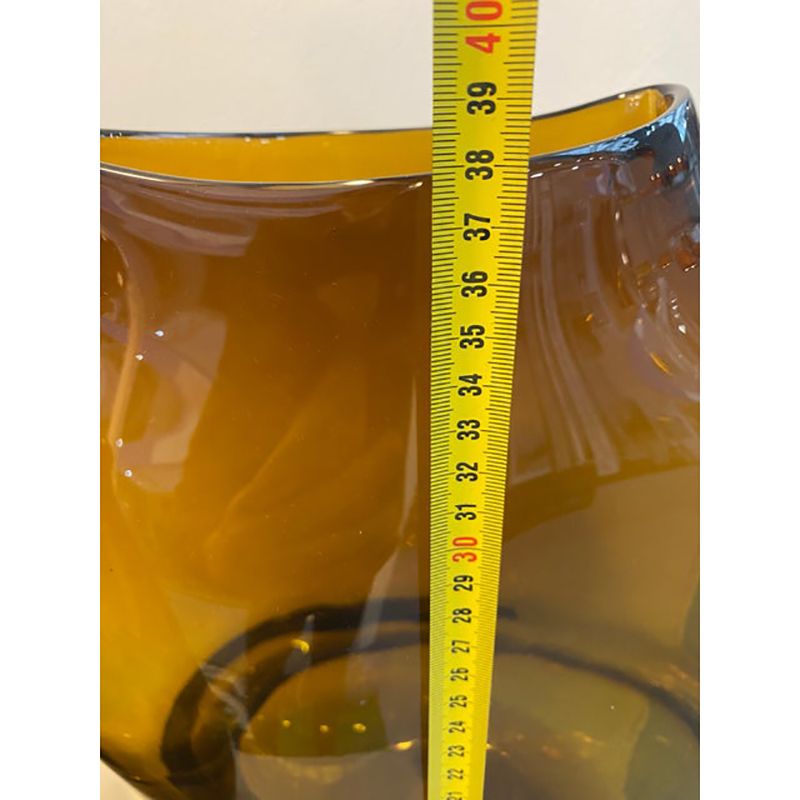 Italian Artistic Amber/Fume Murano Glass Vases  A Pair photo buy