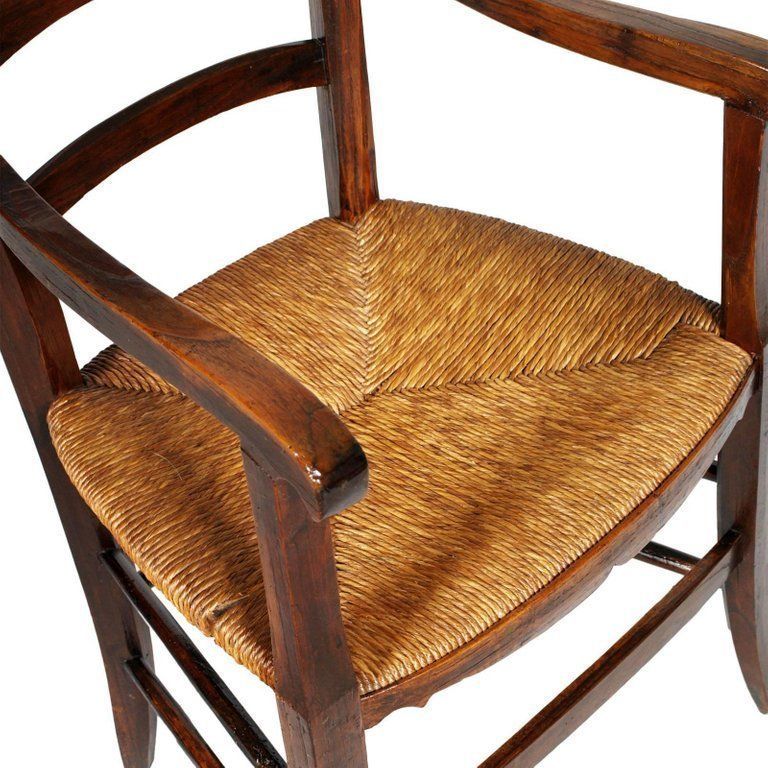 Italy 18th Century Country Rustic Armchair, Chestnut Wood Hand Cut And Restored photo vinterior