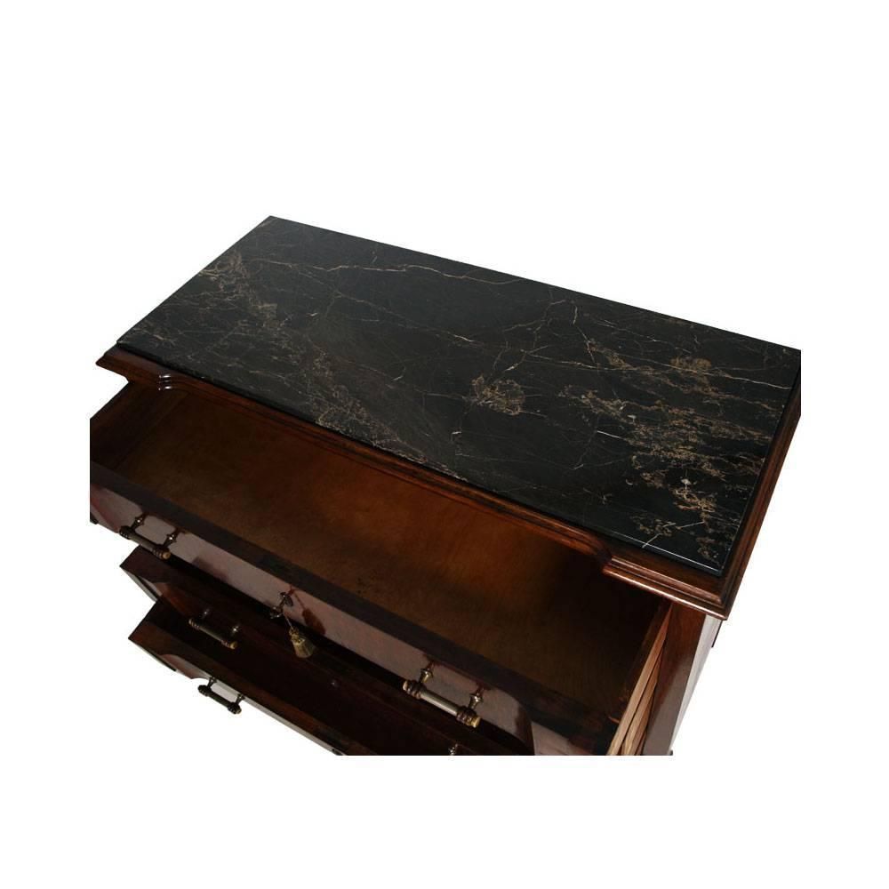 1910s Venetian Eclectic  Period Art Nouveau Commode Dresser In Burl Walnut With Marble Top photo for sale