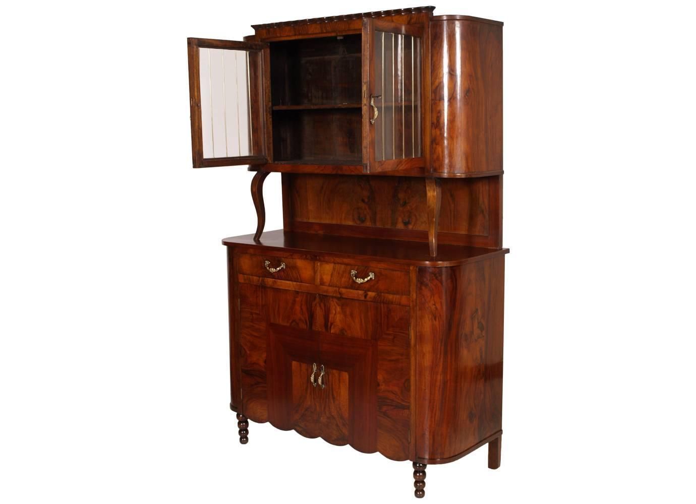Early 20th Century Credenza Vitrine Art Nouveau By Meroni & Fossati Lissone photo furniture