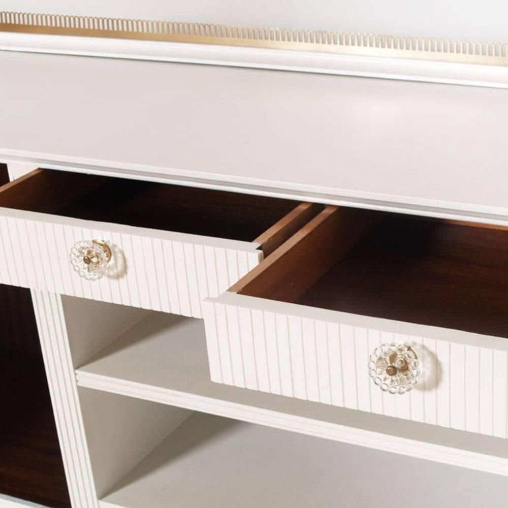 Italian Midcentury Laquered Credenza In Beechwood Mahogany Interiors By Cantù photo Furniture