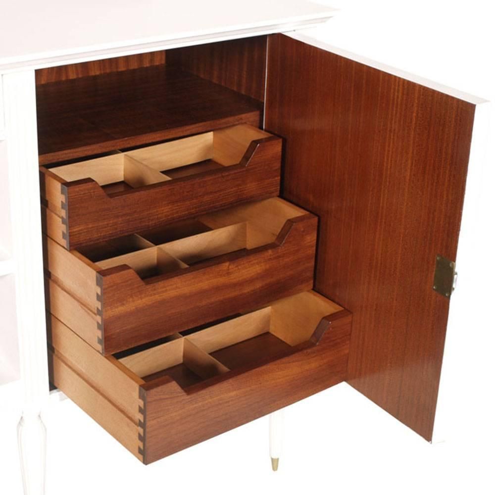 Italian Midcentury Laquered Credenza In Beechwood Mahogany Interiors By Cantù photo 3204.16