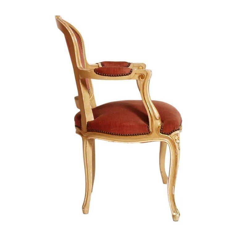 Last 19th Century Venetian Baroque Armchair In Carved Wood, Polychrome Laquered photo furniture