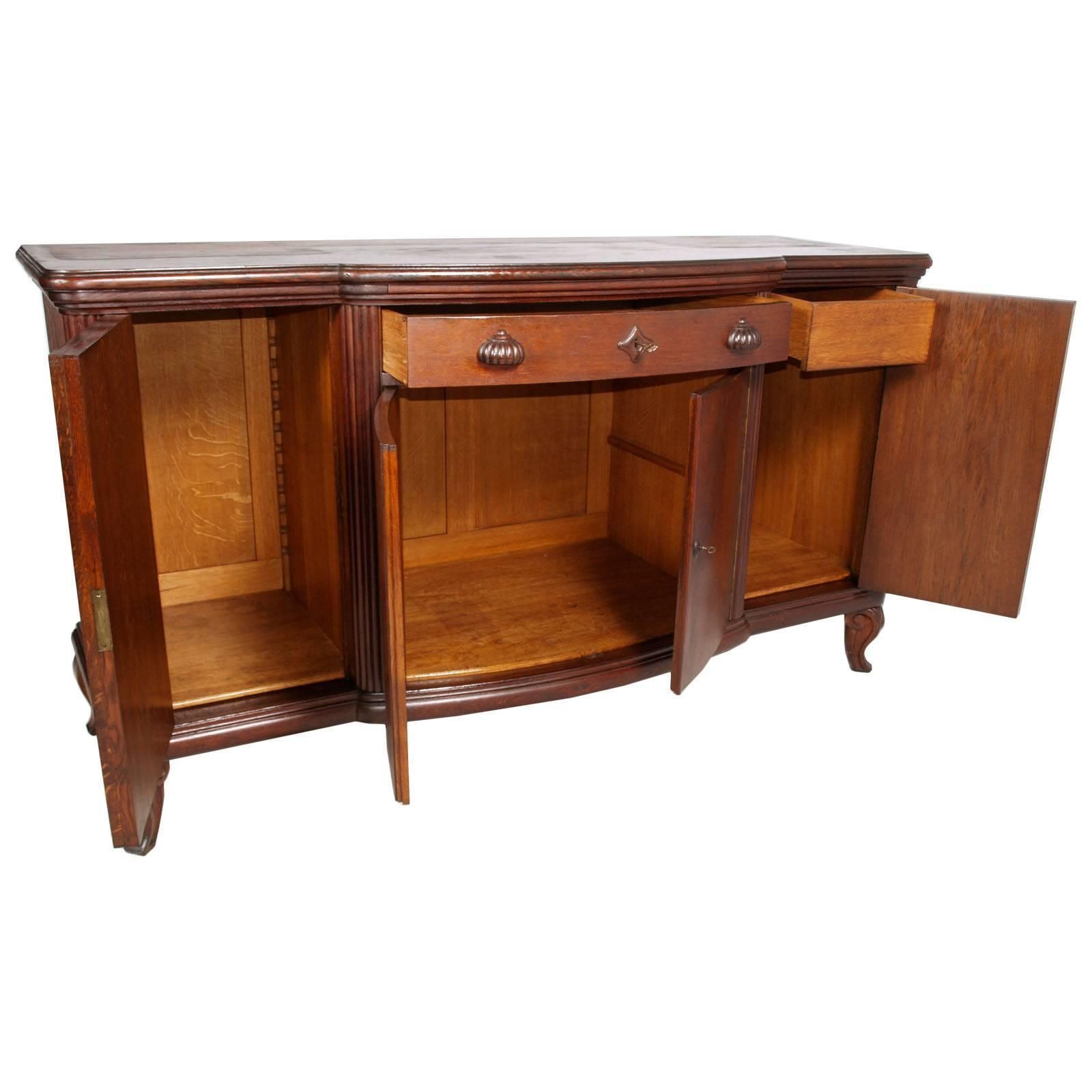 Swiss Early 20th Century Art Deco Credenza All In Oak Wood By E. Schwarz Zurich photo furniture