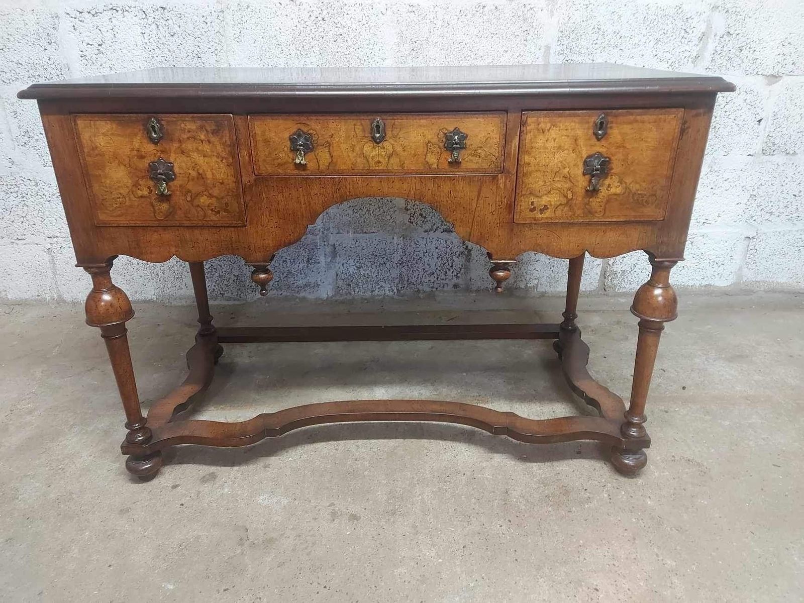 19th Century Dutch Renaissance Ladies Burr Walnut Writing Desk photo furniture