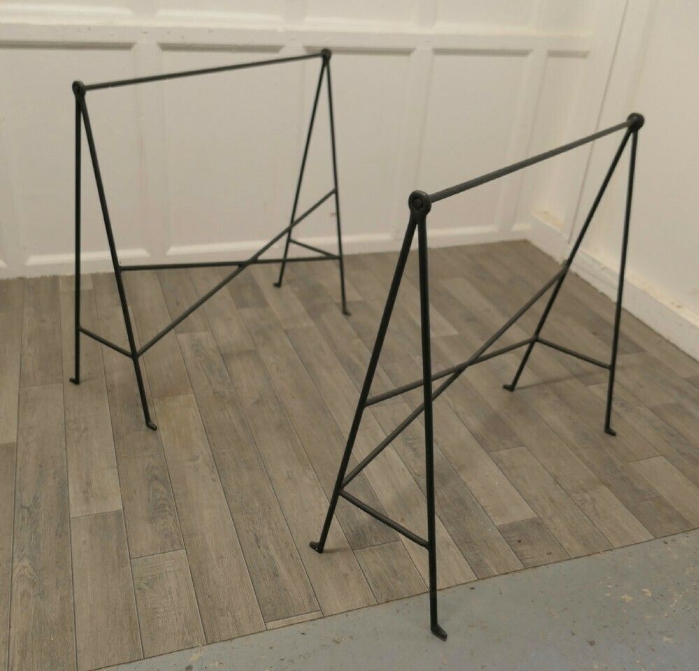 photo furniture 1950s Danish Sawhorse Minimalist Desk Or Dining Table