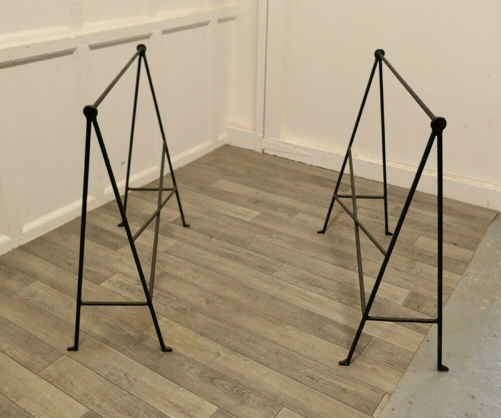 Furniture 1950s Danish Sawhorse Minimalist Desk Or Dining Table photo
