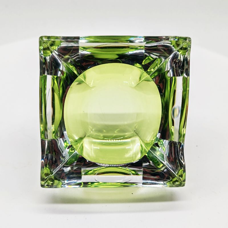 photo furniture 1960s Square Ashtray Or Catch All In Lead Crystal By Val Saint Lambert. Made In Belgium.