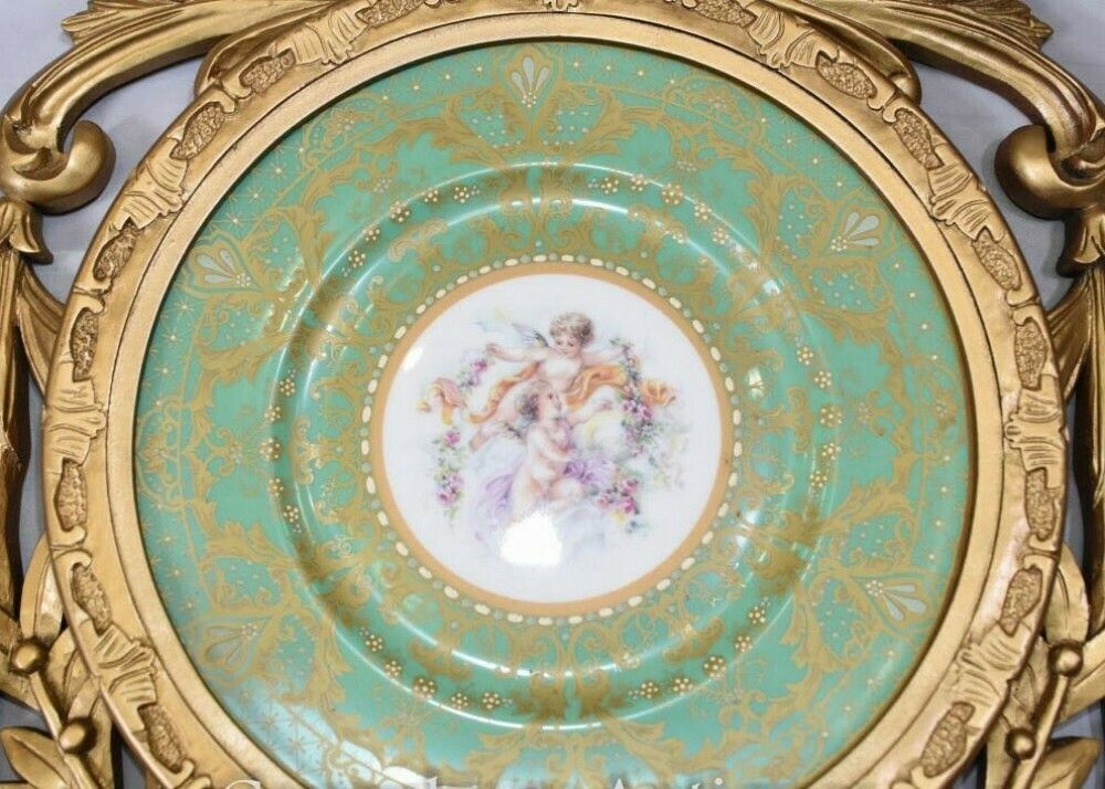 photo buy Sevres Porcelain Cherub Plaques   Gilt French Plates