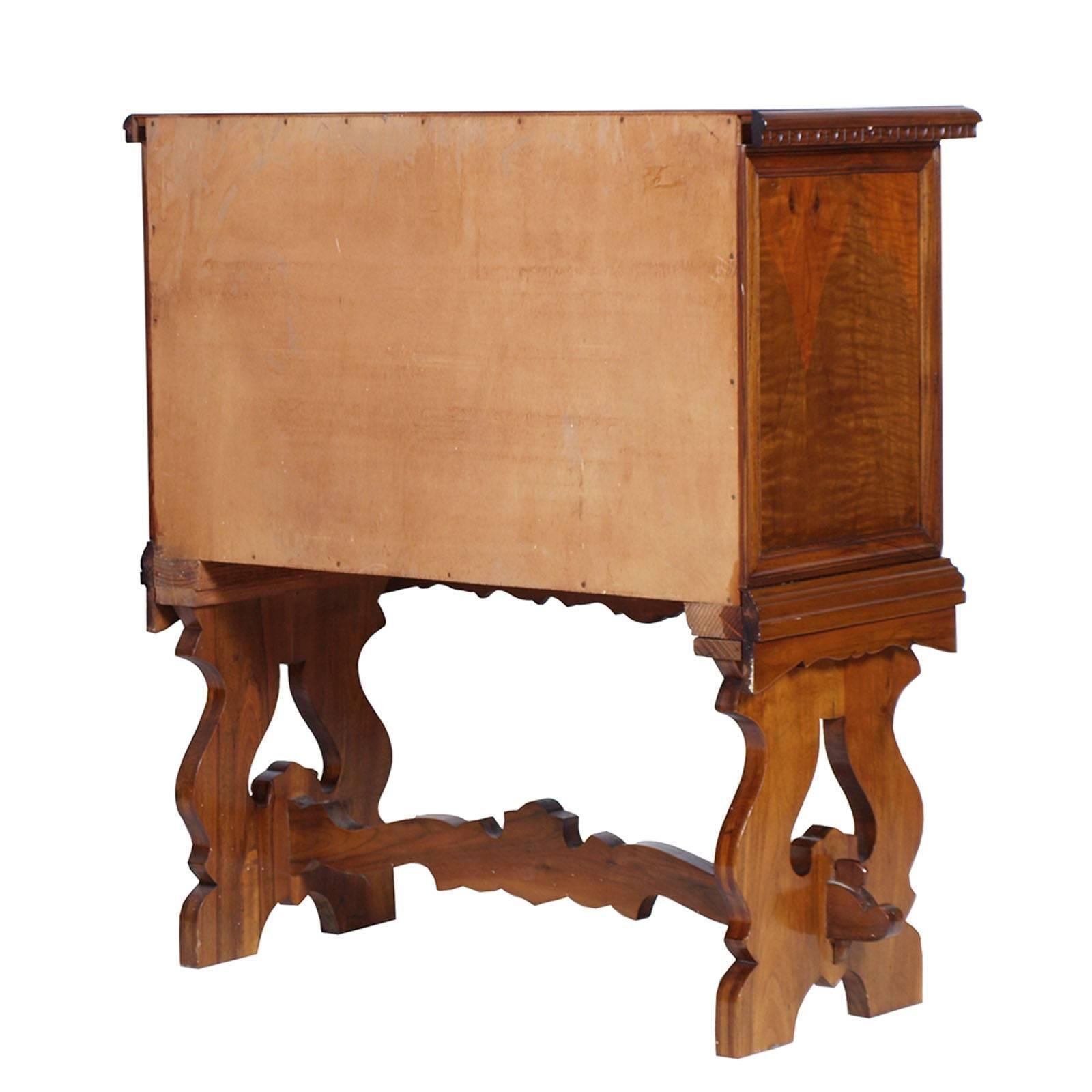 Mid Century Renaissance Tuscany Bar Cabinet By Dini & Puccini In  Solid Walnut, Wax Polished photo for sale