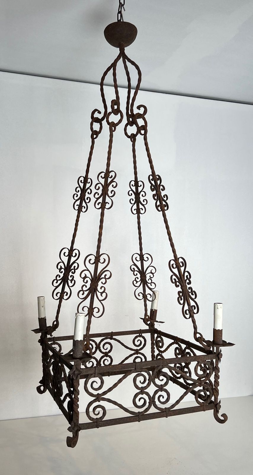 Large Gothic Style 8 Light Wrought Iron Chandelier photo furniture