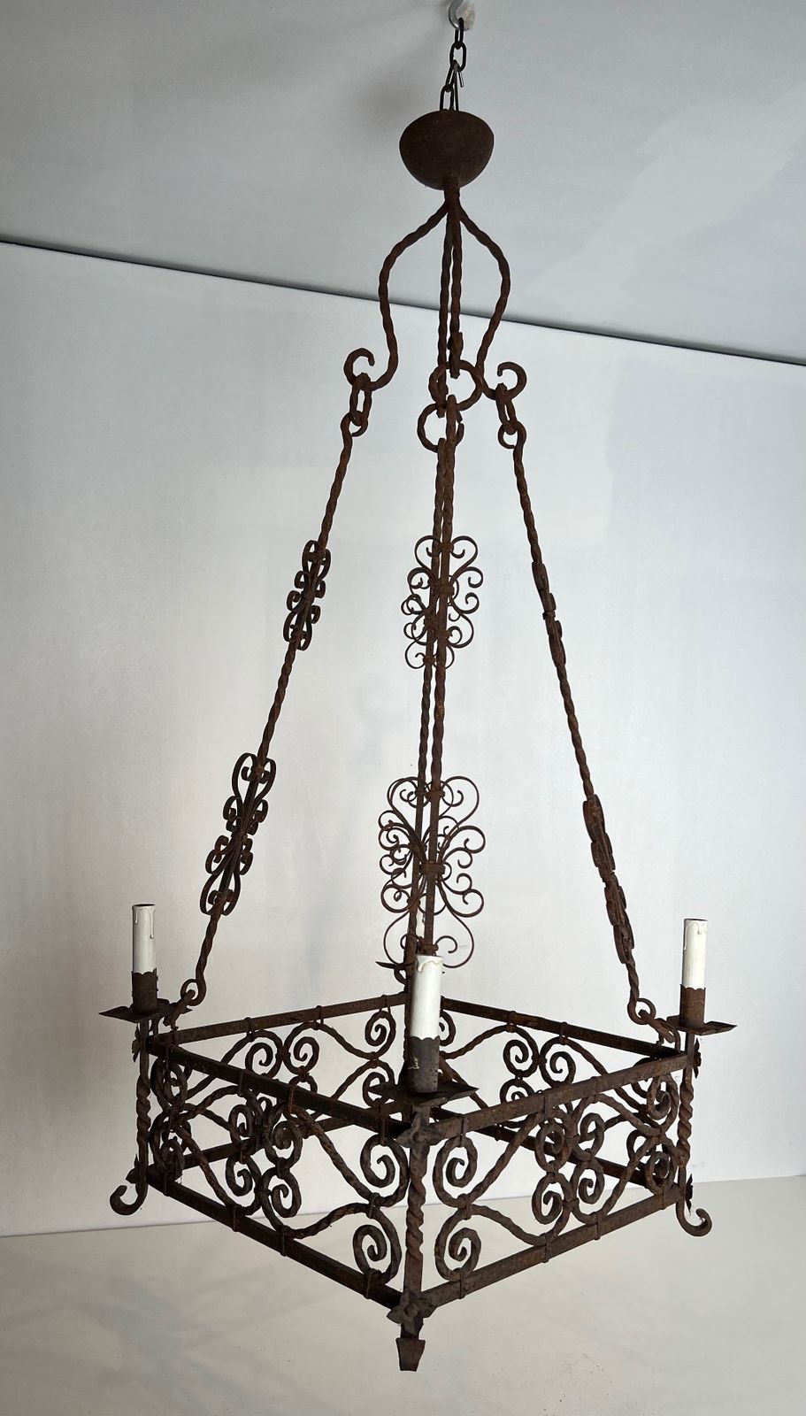 photo buy Large Gothic Style 8 Light Wrought Iron Chandelier