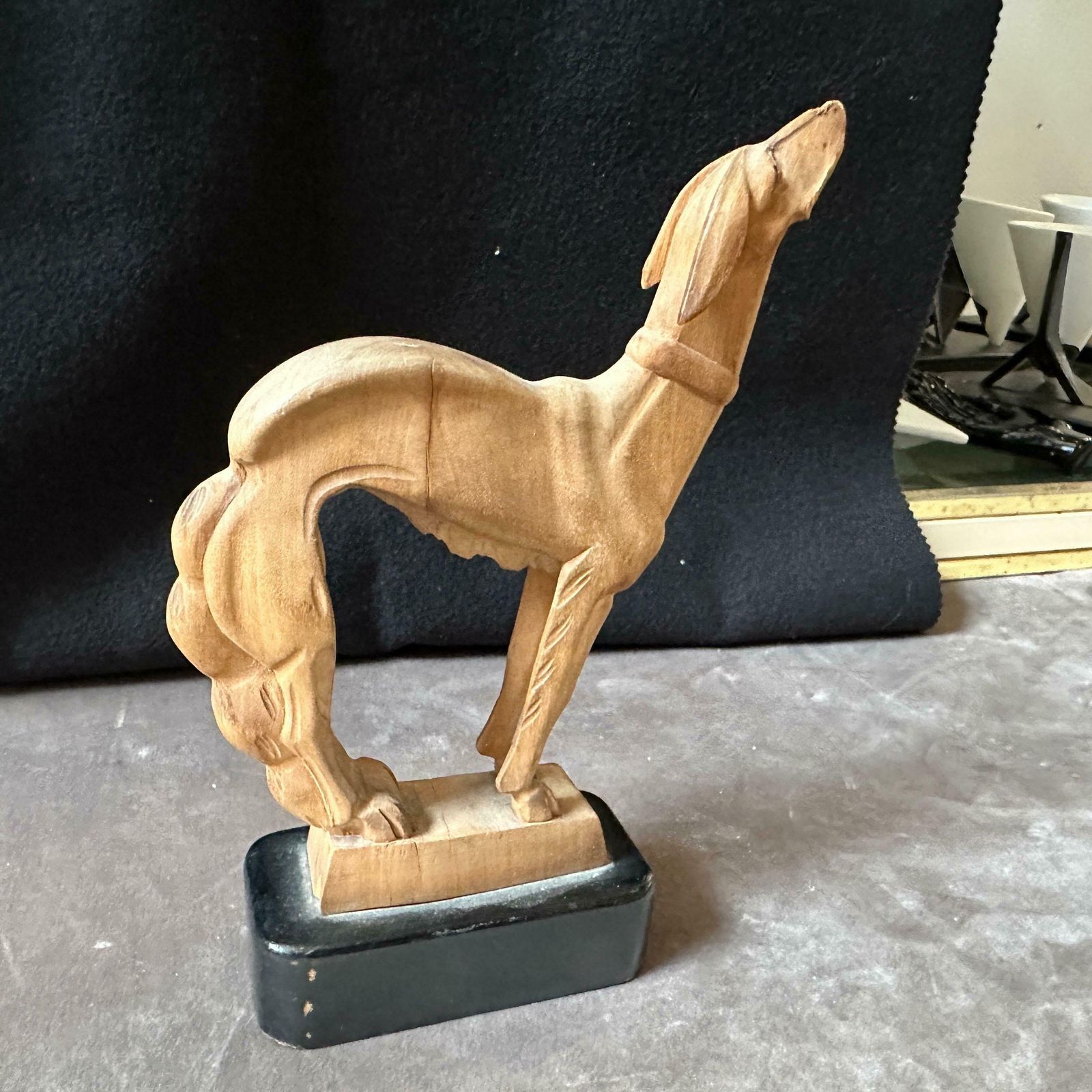 A 1930s Stylish Art Deco Hand Carved Figure Of A Greyhound photo 850.0
