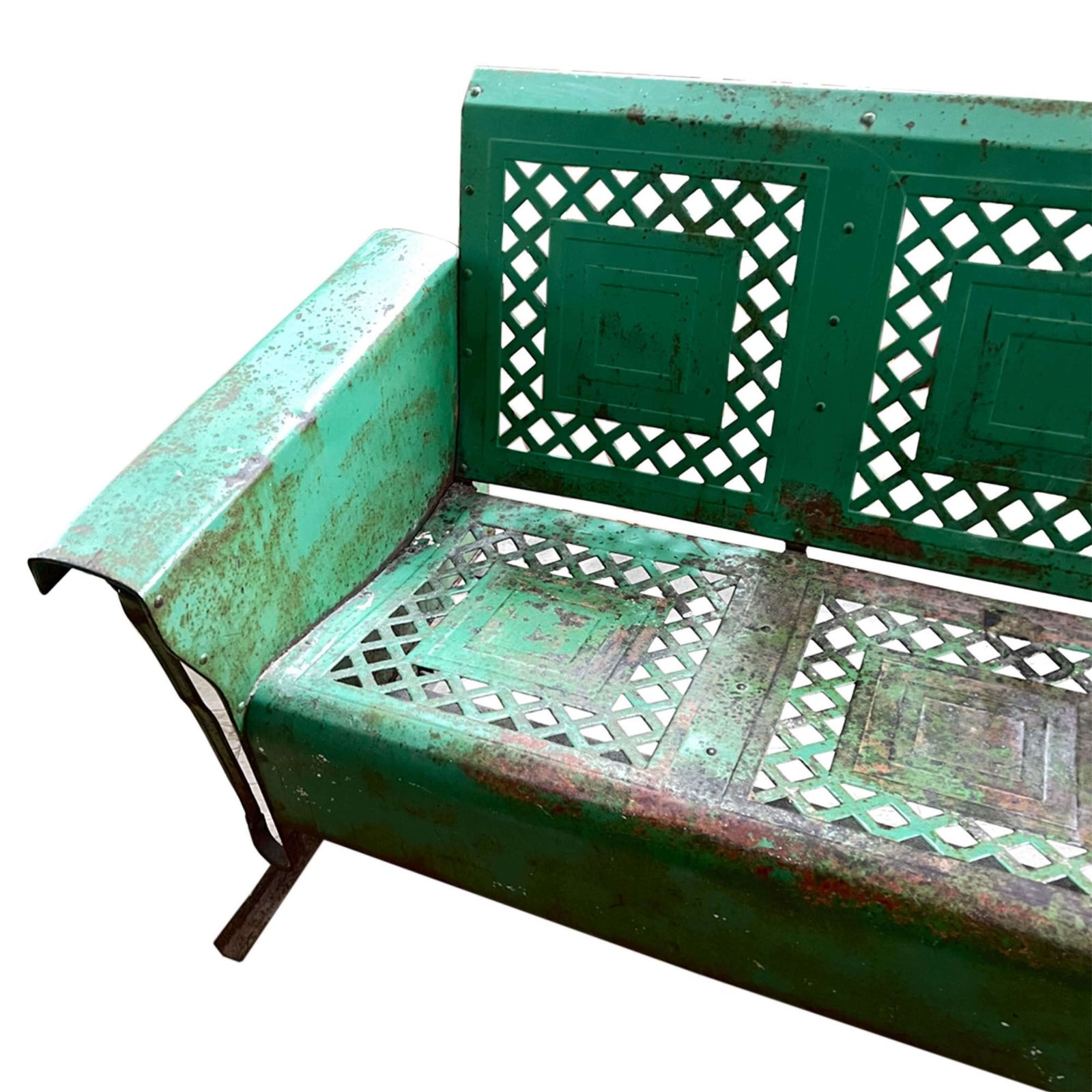 American Porch Glider With Original Green Paint, 1950s By Bunting photo for sale