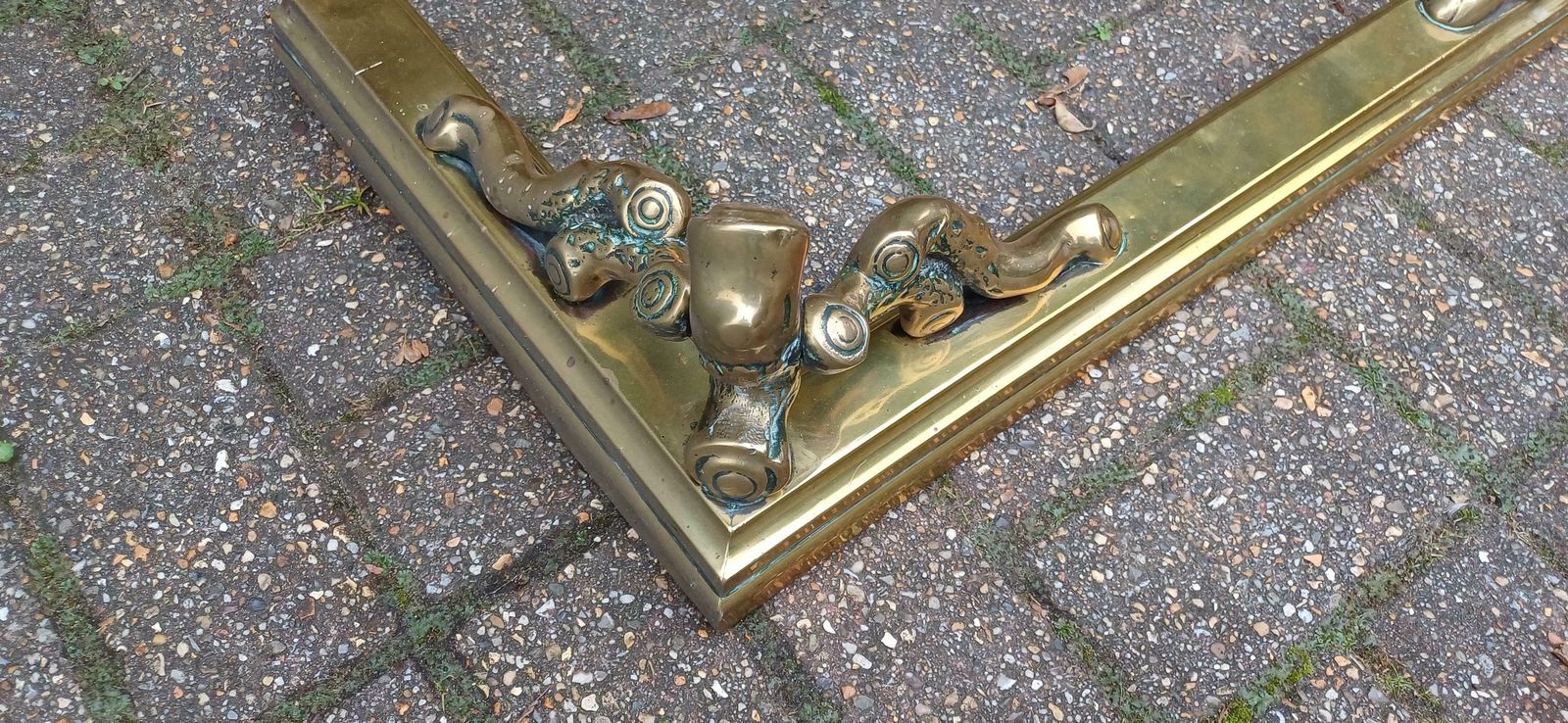 Large Restored Victorian Brass Fender With Matching Fire Irons Superb Quality And Beautifully Preserved photo furniture