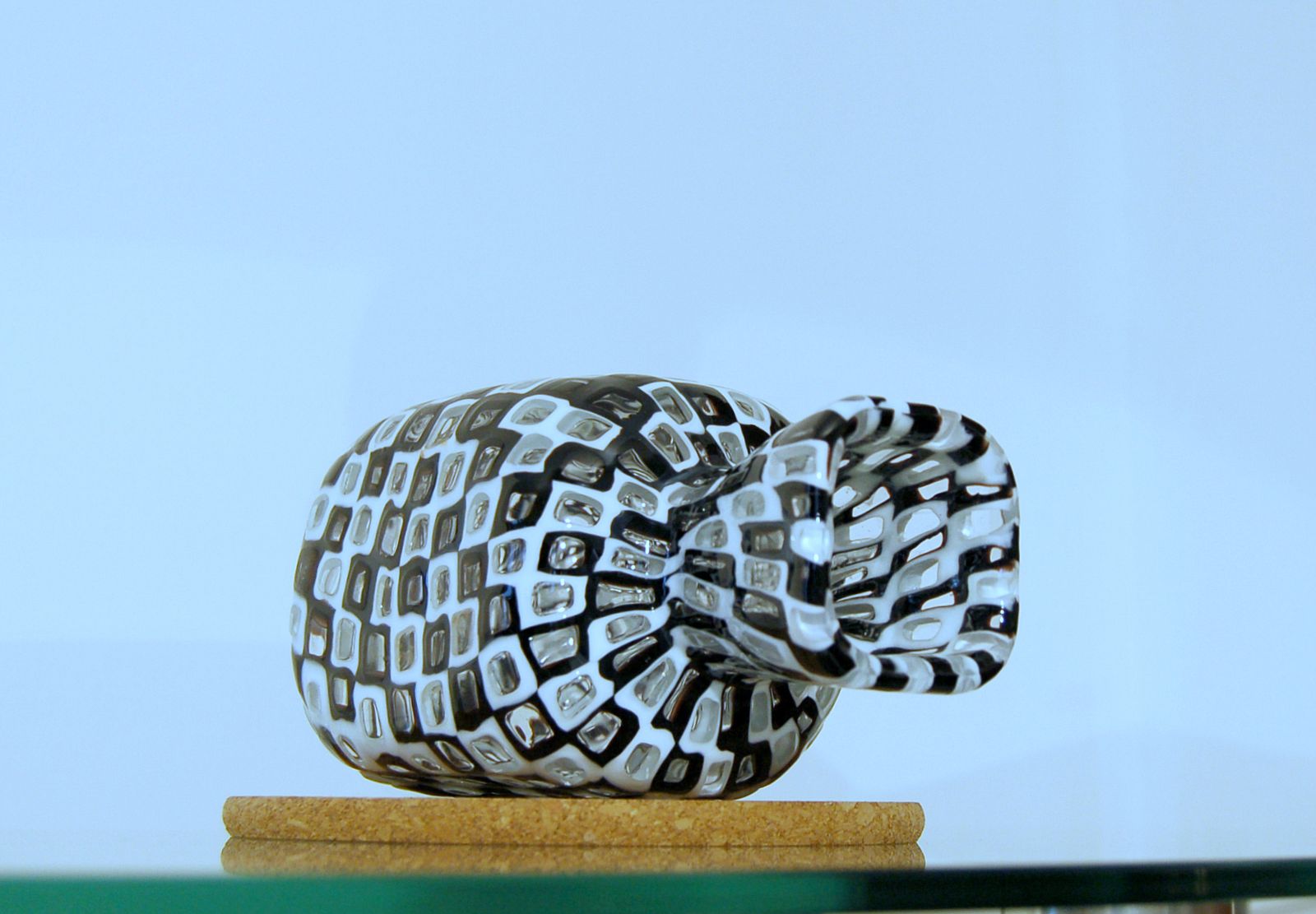 Venini Vase By Tobia Scarpa Mod. Occhi / Murano Glass '60 / Black And White photo vinterior