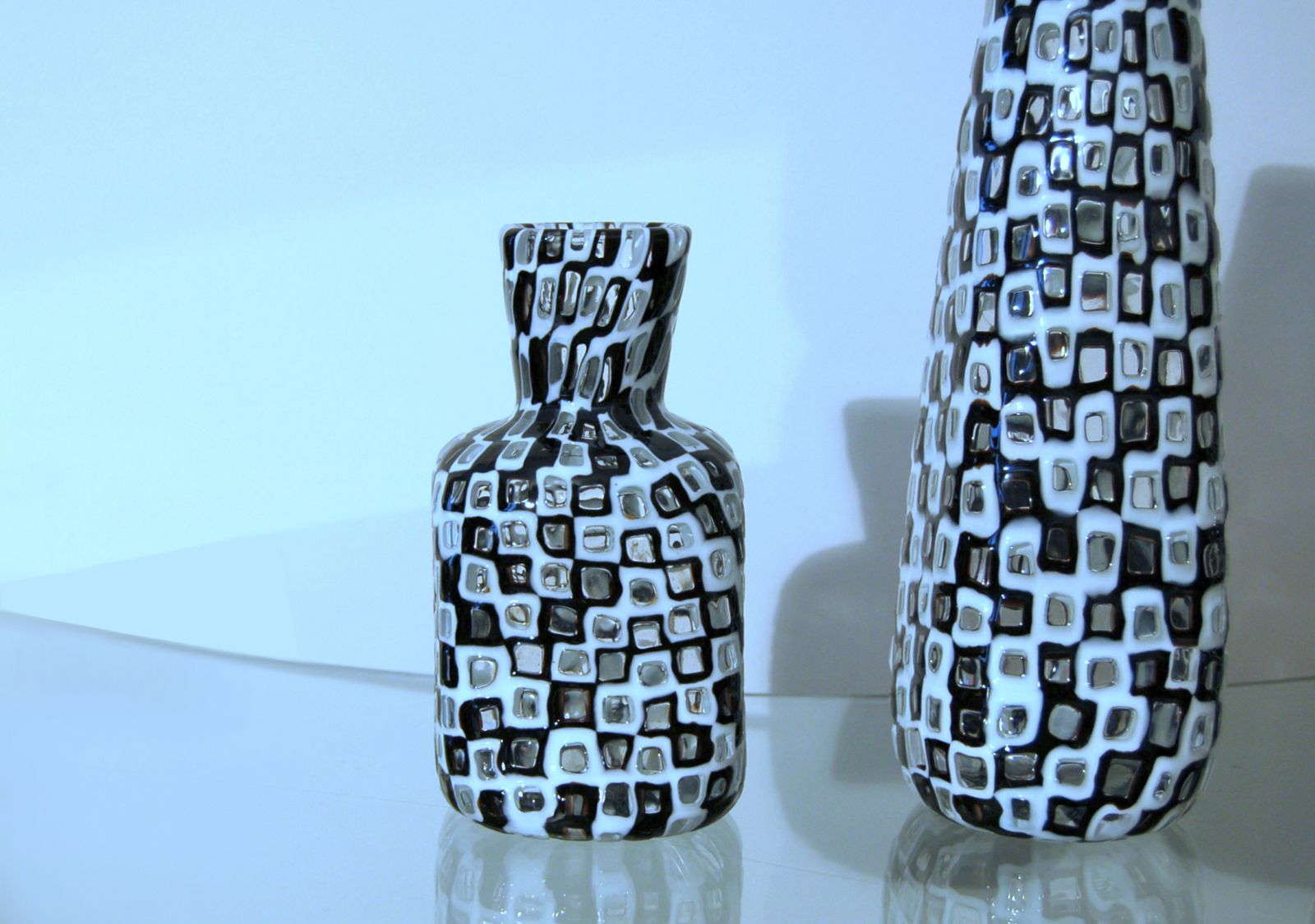 Venini Vase By Tobia Scarpa Mod. Occhi / Murano Glass '60 / Black And White photo buy
